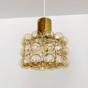1 of 2 Large Bubble Glass Pendant Lamps by Helena Tynell for Glashütte Limb