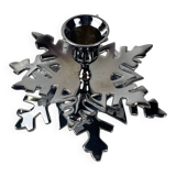 Silver metal snowflake candle holder