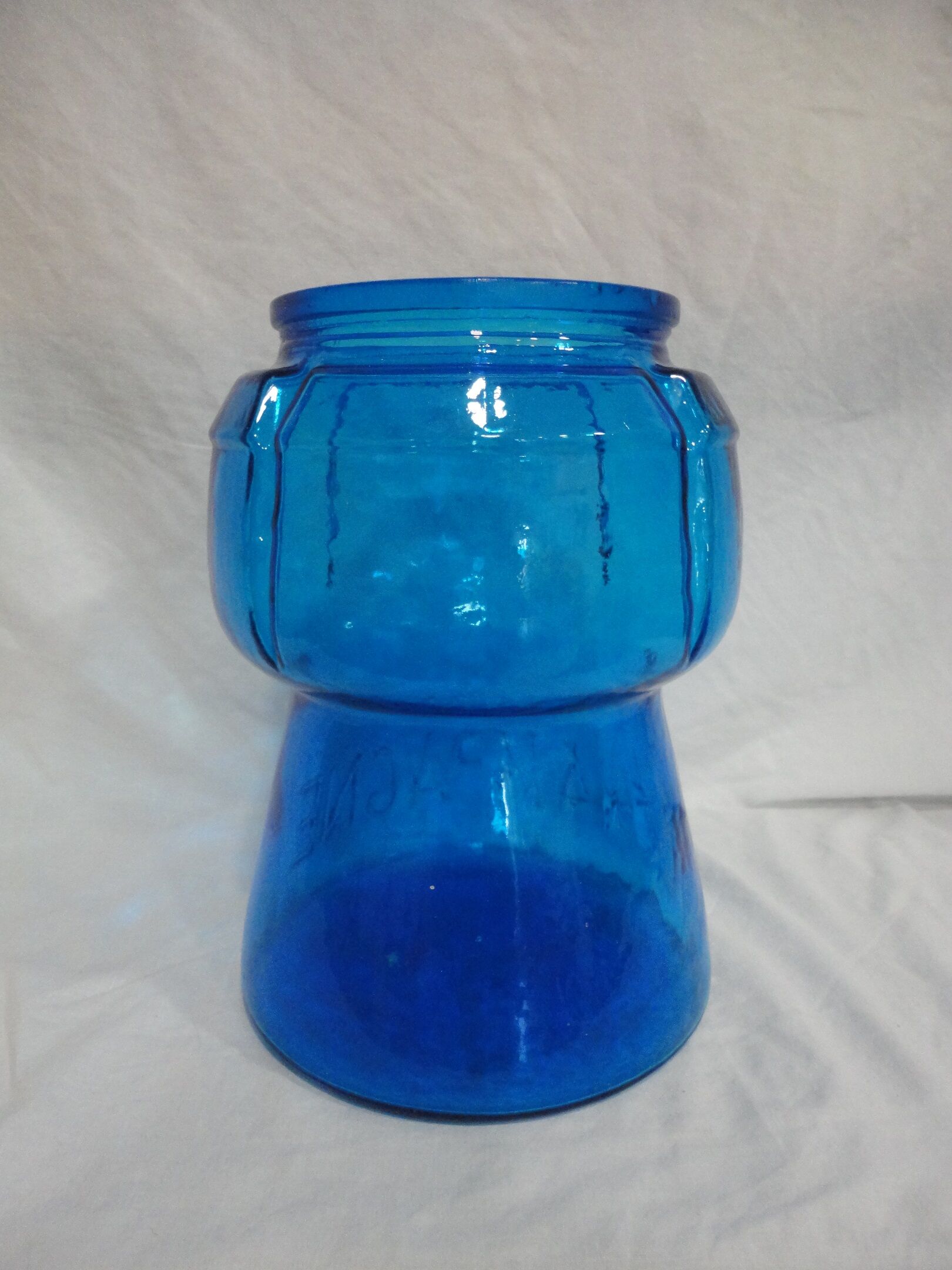 Seau a champagne vintage en verre bleu