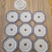 Set of Limoges porcelain dessert dishes.