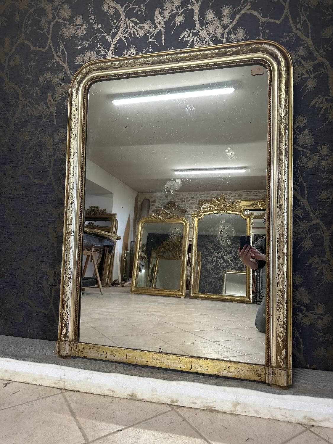 Louis Philippe silver mirror 133 x 98