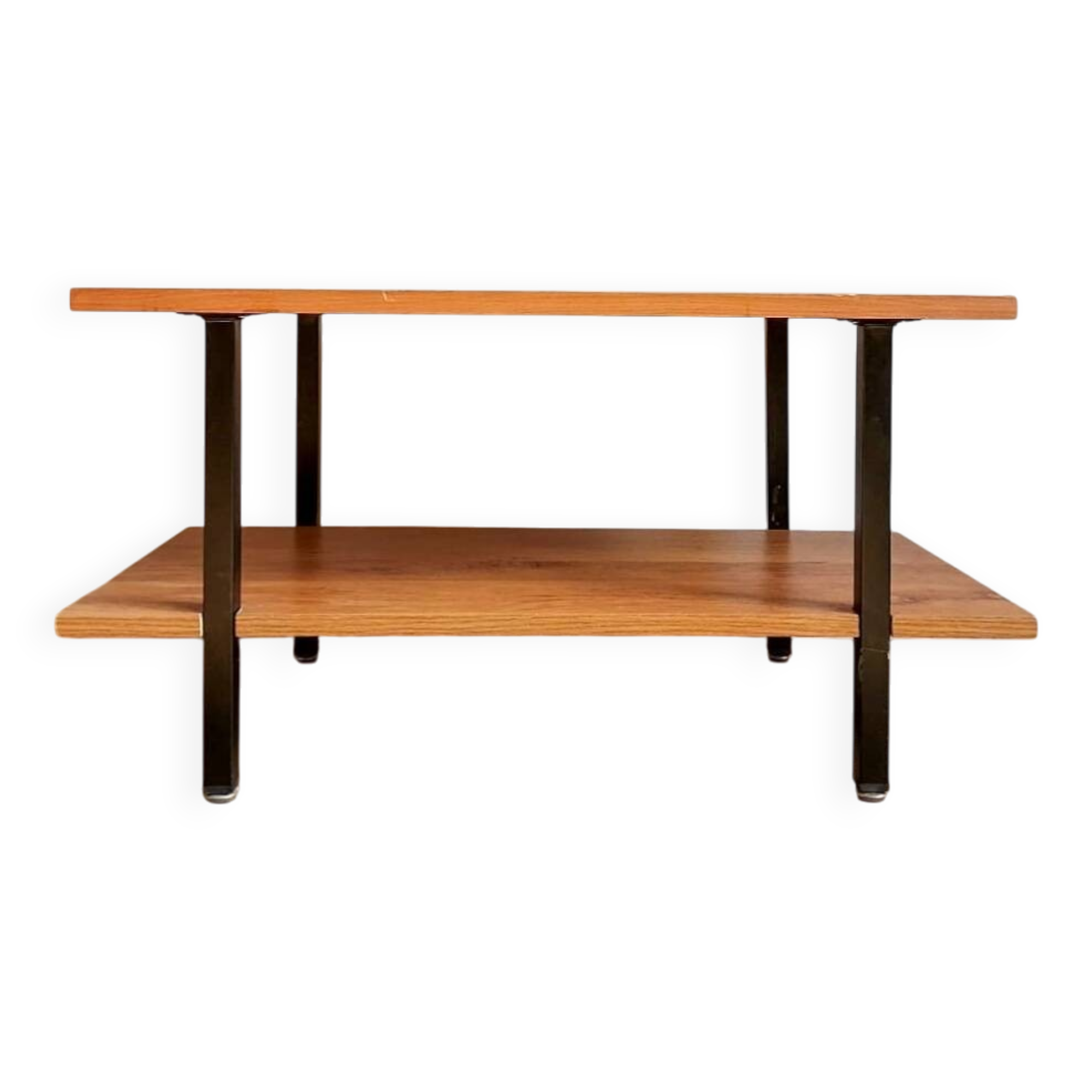 Wooden coffee table, double shelf