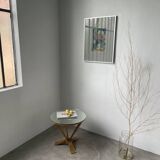 Art deco mirror pedestal table in walnut 1930