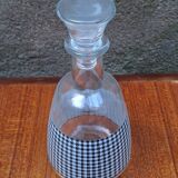 Glass carafe with Vichy decoration