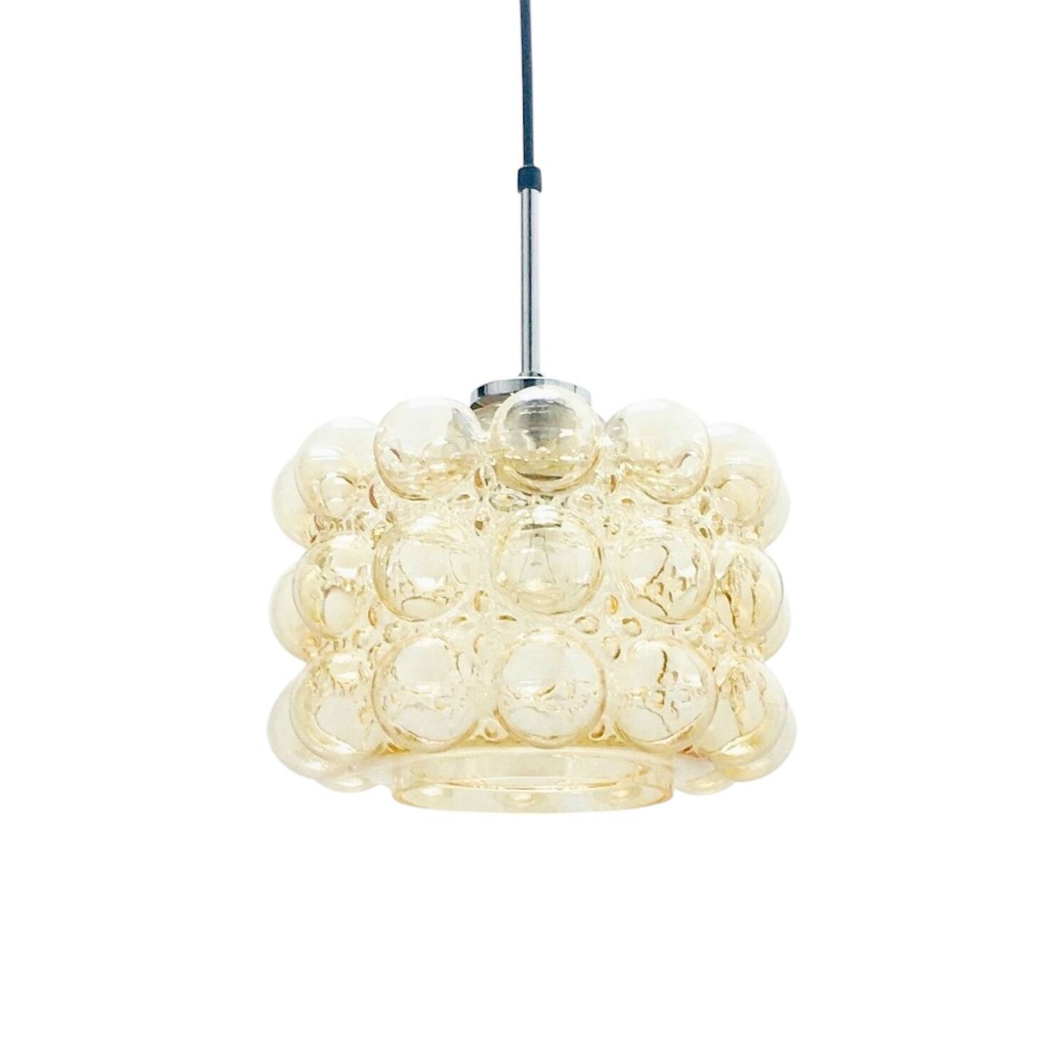 Mid-Century Amber Bubble Glass Ceiling Light by Helena Tynell for Limburg, Germany, 1960s