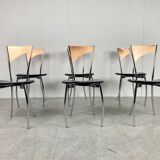 Rare dining chairs in copper by Cattelan italy, 1970s