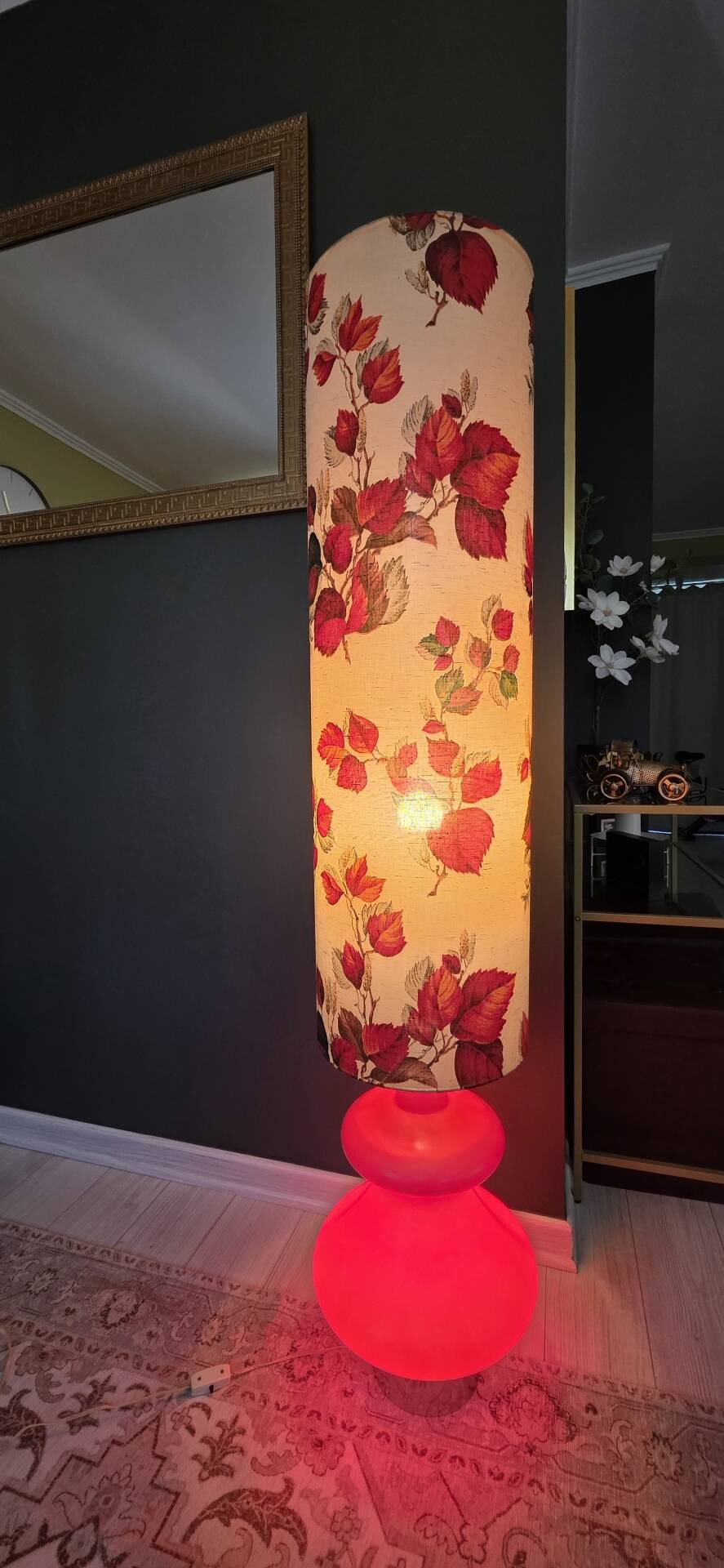 Vintage Space Age lamp 1970 - Red ceramic - Double lighting