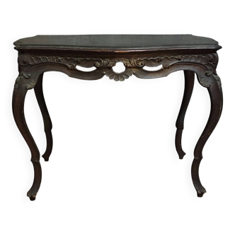 Table bureau ancienne de style Louis XV, reposant sur quatre pieds galbés