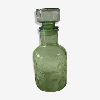 Green glass carafe from the 70s