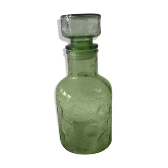 Green glass carafe from the 70s