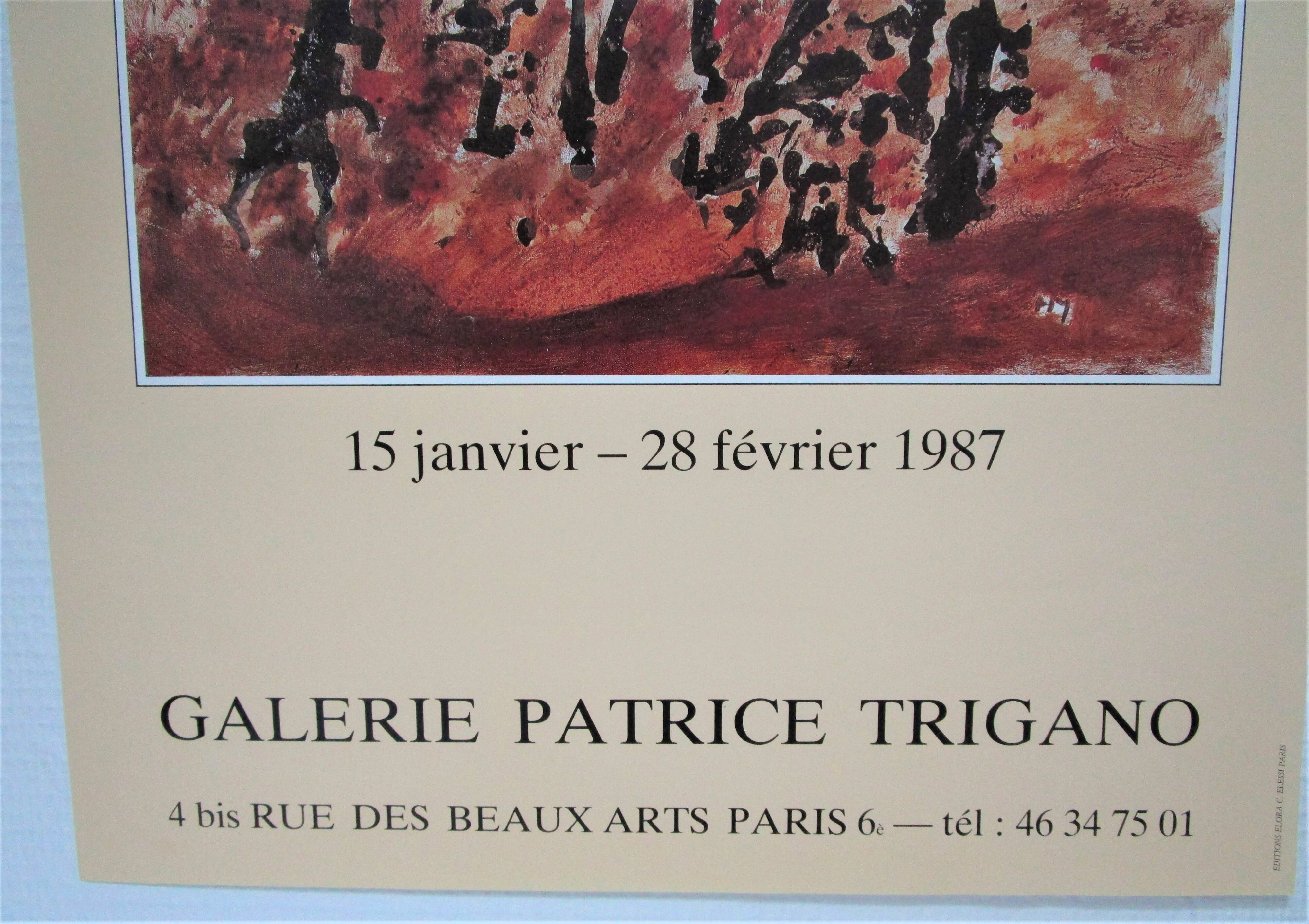 Affiche originale exposition Henri Michaux Paris 1987