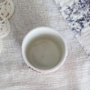 Antique English Burleigh Victorian Chintz Red Earthenware Egg Cup