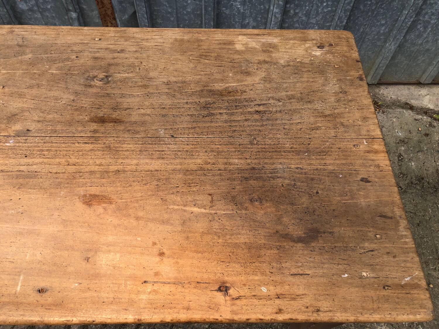 Antique farmhouse table with 3 drawers