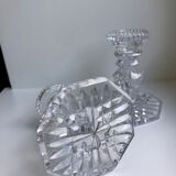 Pair of molded glass candle holders 50-60s