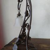 Art Nouveau wrought iron lamp