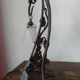 Art Nouveau wrought iron lamp