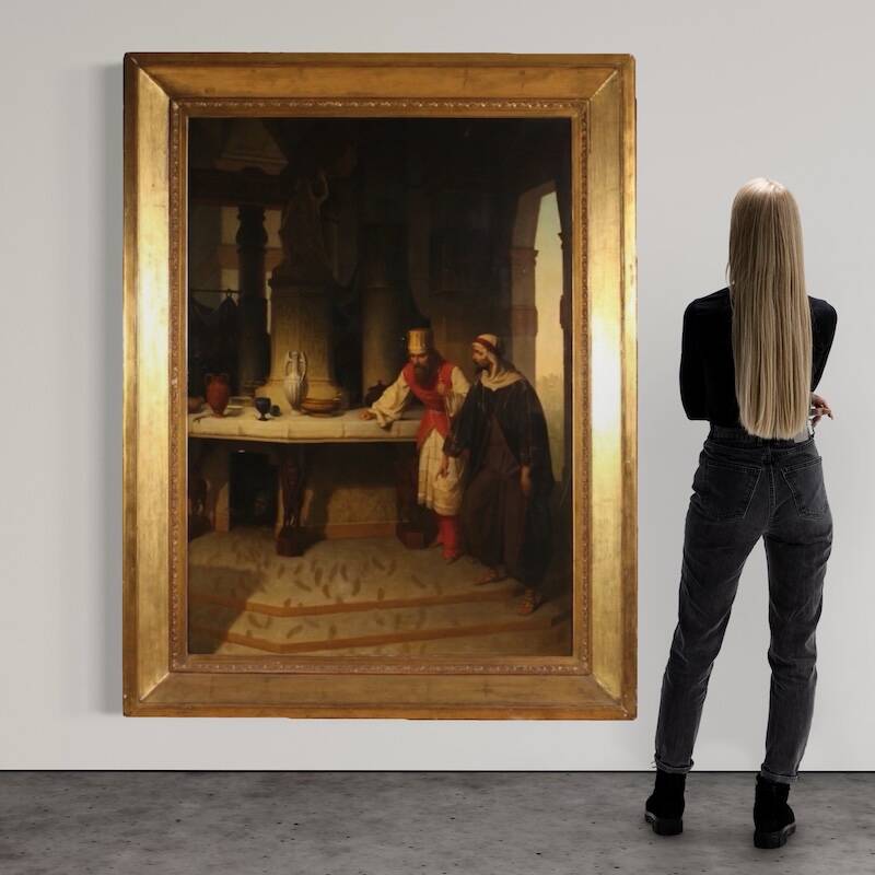 Great painting signed by Carlo De Notaris, The Prophet Daniel