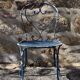 4 iron garden chairs forged
