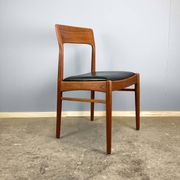 Set of 6 dining chairs by Henning Kjaernulf for Korup Stolefabrik, teak and leather, 1960s.