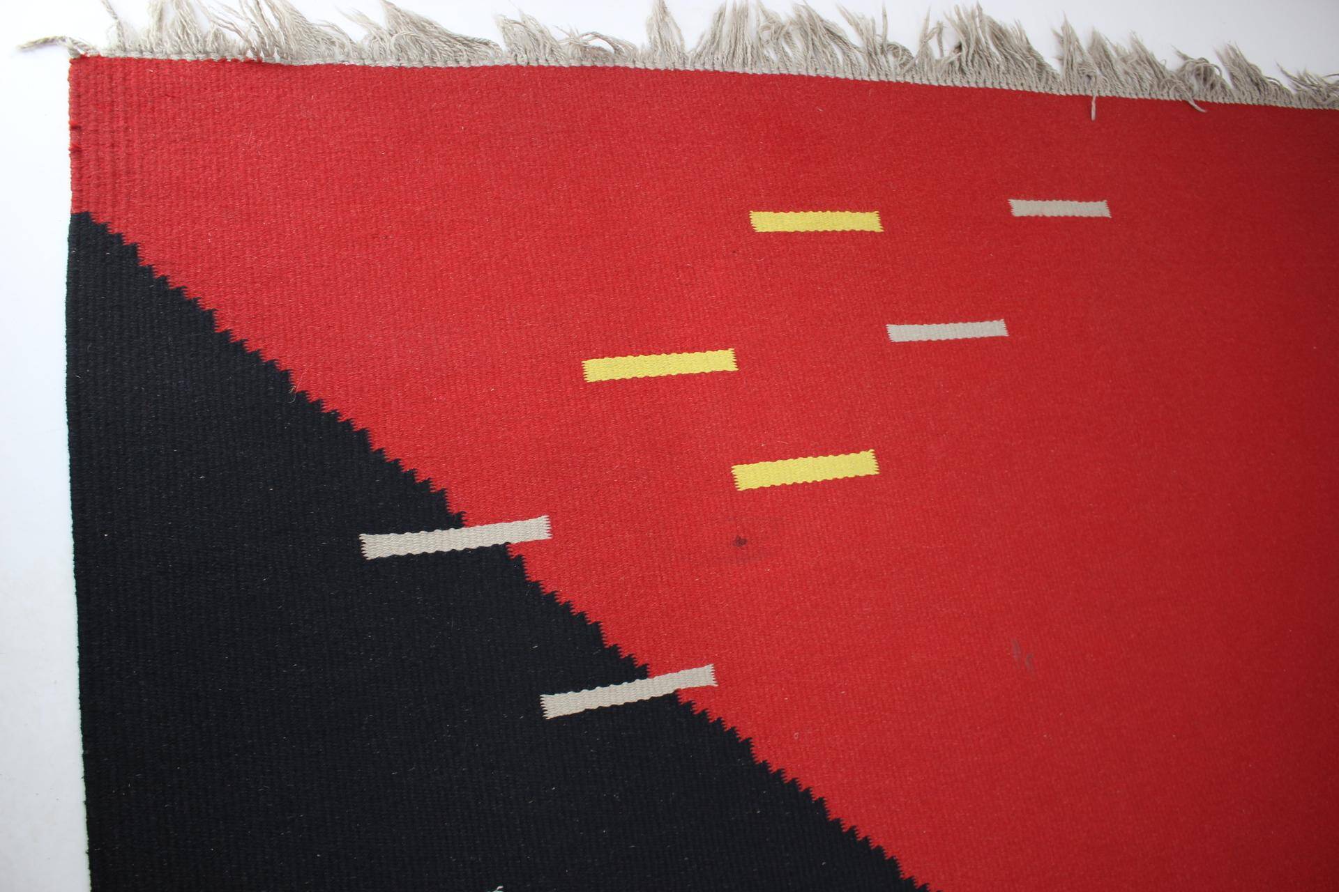 Abstract Design Geometric Carpet Kilim / Rug, 1960s