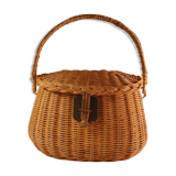 Small basket of wicker fisherman, old