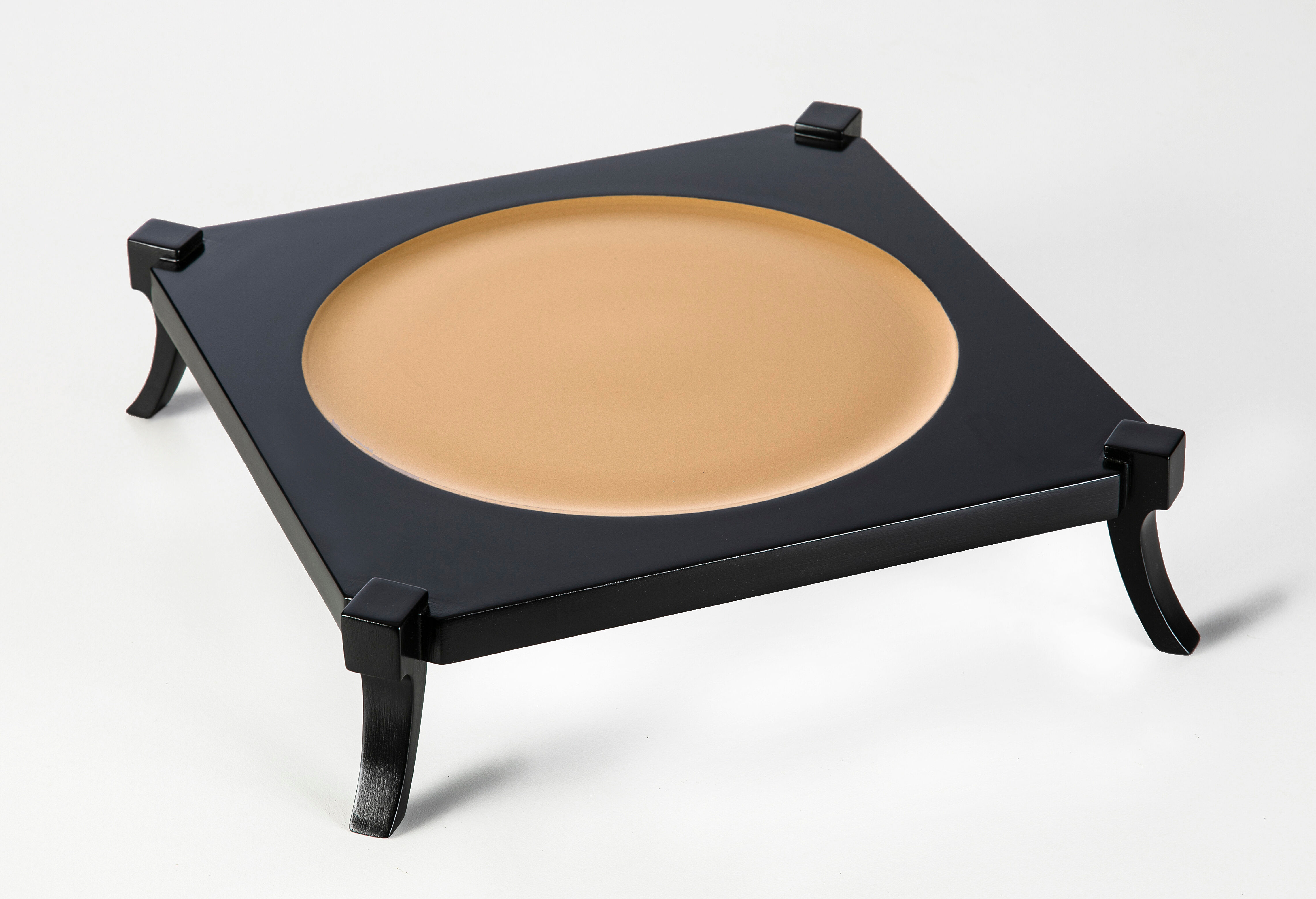 Handcrafted square tray in solid greek walnut