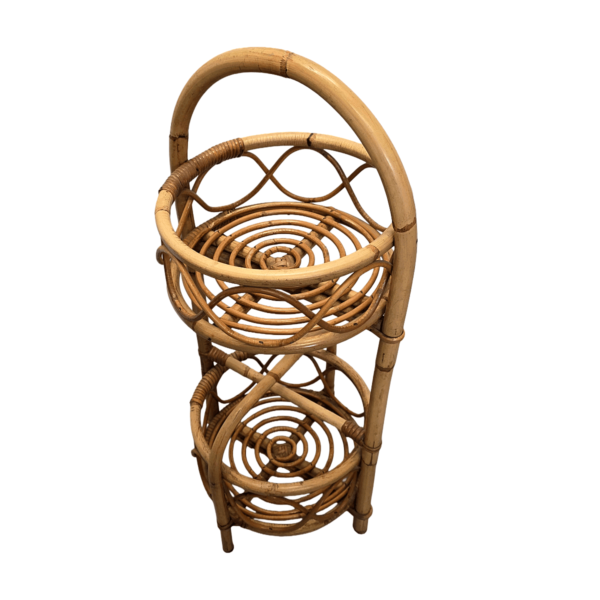 Vintage Italian rattan étagère 1960s