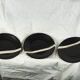 Set de 4 assiettes noires et blanches en grès - fabienne jouvin - années 90