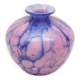 Vase en verre marbré