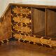 Antique George II bureau from 1740 in walnut, rosewood, and leather.