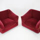 Paire de fauteuils italiens en velours années 1970
