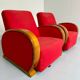 2 anciens fauteuils club art déco années 30 structure bois courbé