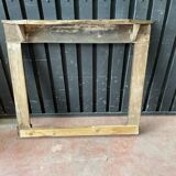 Front or frame or facade of fireplace of the nineteenth century in walnut wood carved by hand.