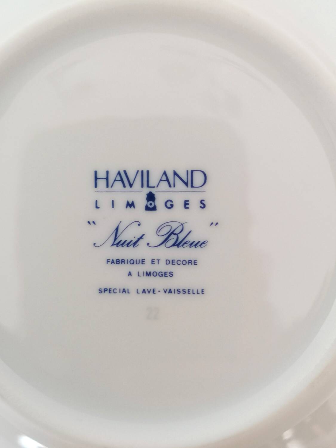 Duo of Limoges Haviland cups from the Nuit bleue collection