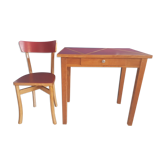 Bureau années 60 restauré avec sa chaise Baumann