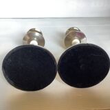 Pair of silver metal candlesticks