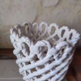 Woven earthenware flowerpot