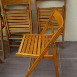6 folding chairs wood vintage