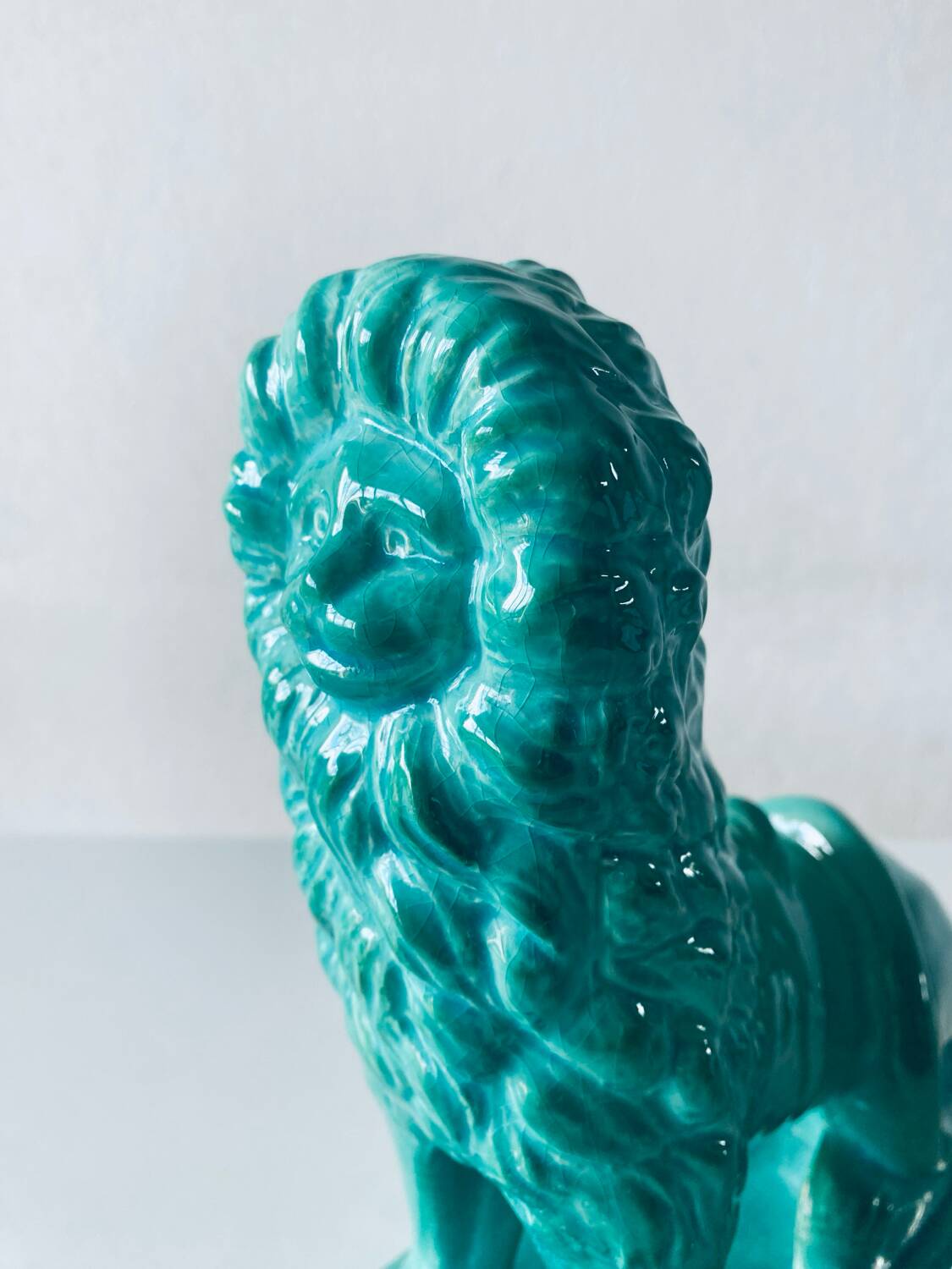 Ceramic lion sculpture