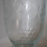 Art deco engraved glass vase