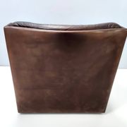 Comfortable Postmodern Brown Leather Armchair, Italy