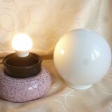 Ball lamp, ceramic and opaline ball lamp, mood and living room lamp