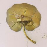 Wall lamp in golden brass leaf water lilies design 60