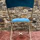 Folding chair in gold-tone metal and velvet, 1960s-70s