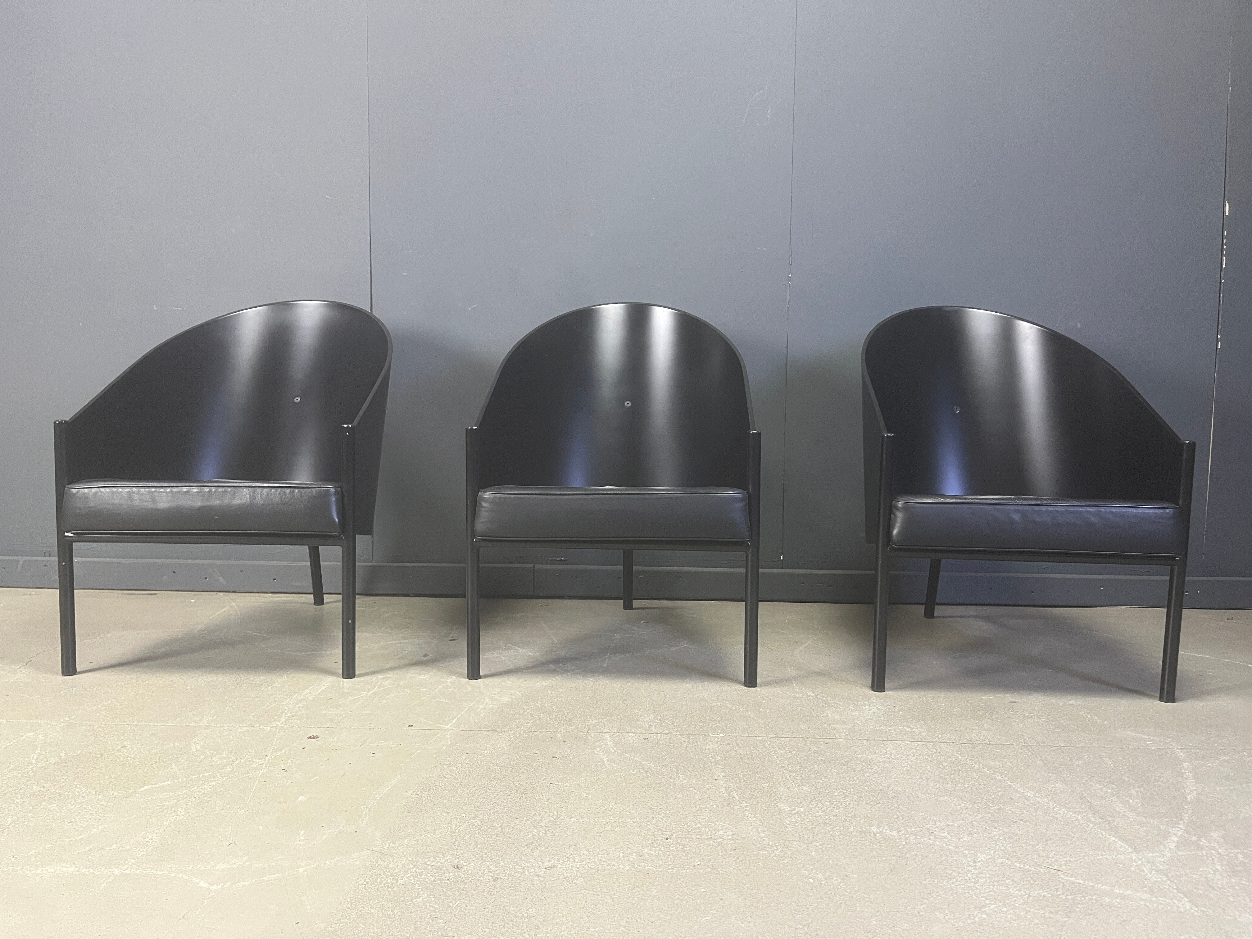 Ensemble de 3 chaises vintage Pratfall par Philippe Starck pour Driade, 1982