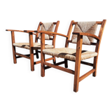 Pair of straw armchairs (Josep Torres Clavé, 1936)