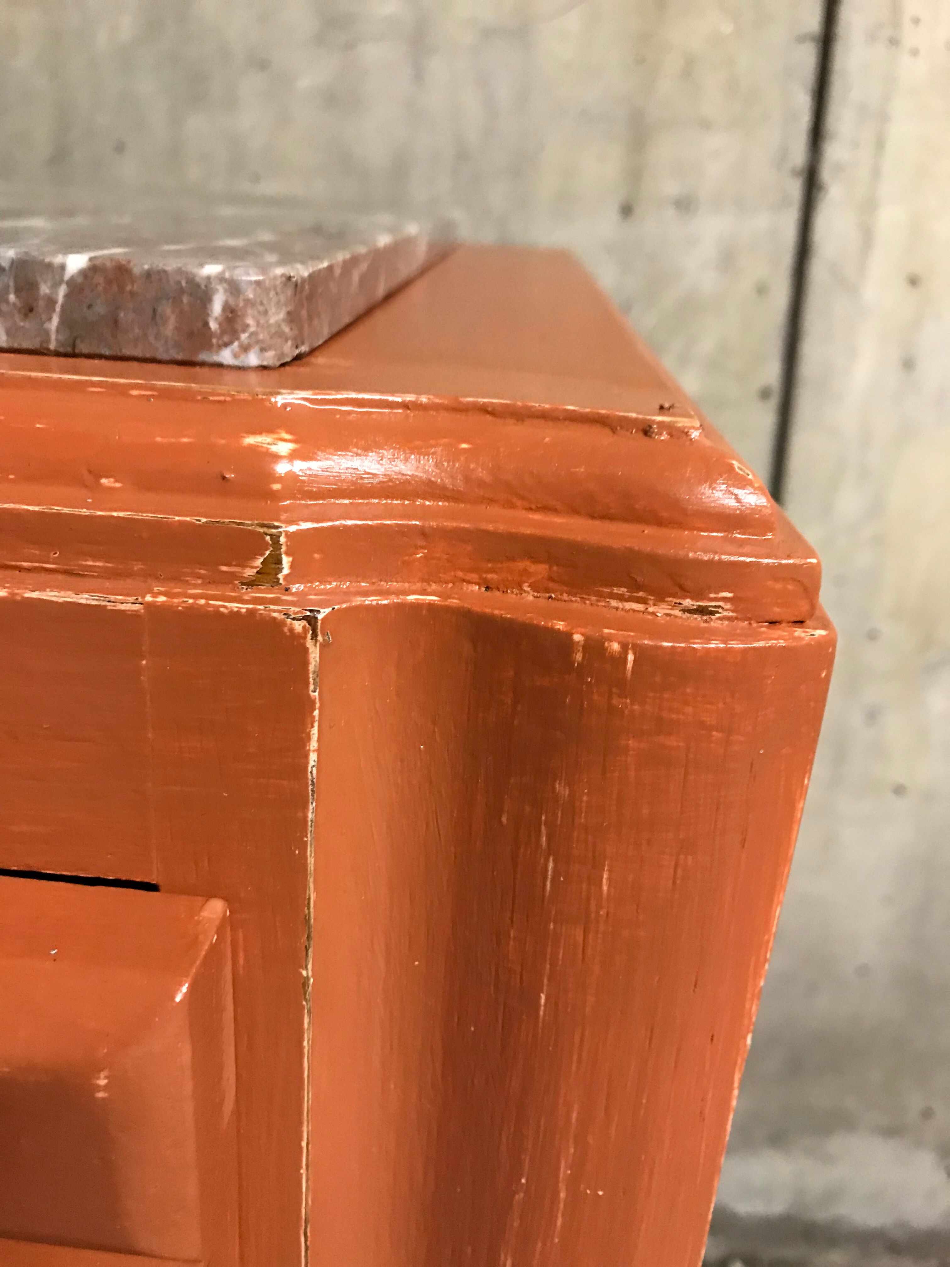 Chest of drawers time Art Deco ochre / renovated orange