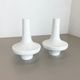 Set of 2 Op Art Biscuit Porcelain Ufo Vases by Edelstein Bavaria, Germany, 1970s