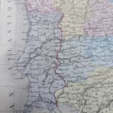 L'Espagne, carte ancienne, imprimée en 1852.