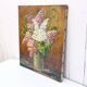 Oil painting on canvas bouquet of lilacs 1903 Vintage